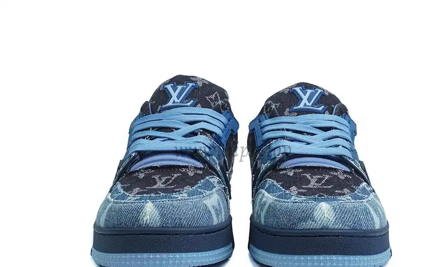 PK god Louis Vuitton LV Trainer Blue Black Denim Monogram retail materials ready to ship