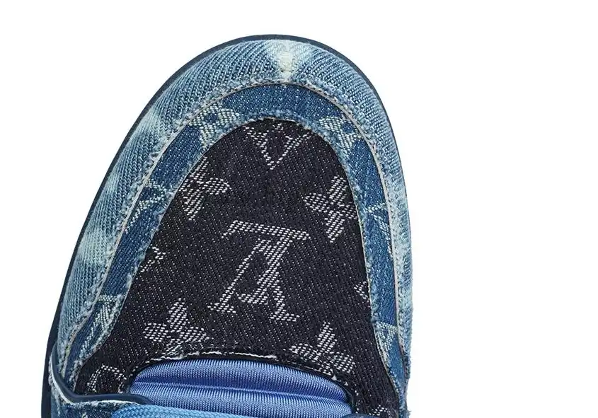 PK god Louis Vuitton LV Trainer Blue Black Denim Monogram retail materials ready to ship