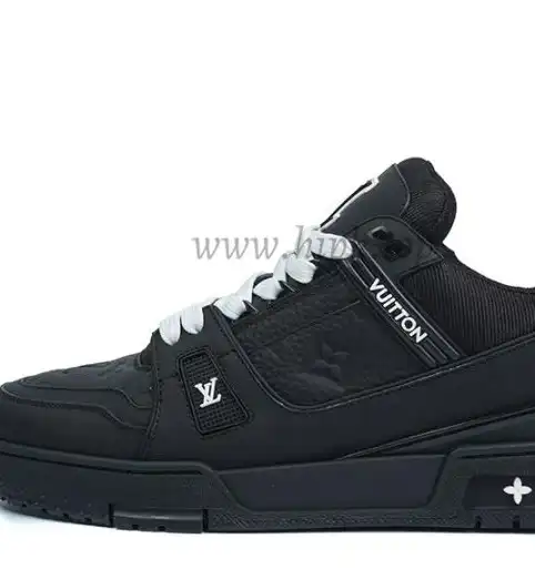 PK god Louis Vuitton LV Trainer Black Grey Denim Monogram retail materials ready to ship