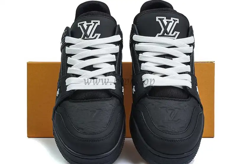 PK god Louis Vuitton LV Trainer Monogram Denim ALL Black retail materials ready to ship