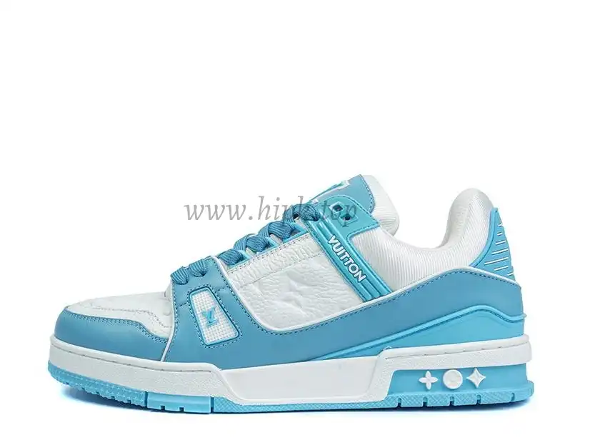 PK god Louis Vuitton LV Trainer Monogram Denim Light Blue retail materials ready to ship