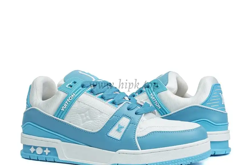 PK god Louis Vuitton LV Trainer Monogram Denim Light Blue retail materials ready to ship