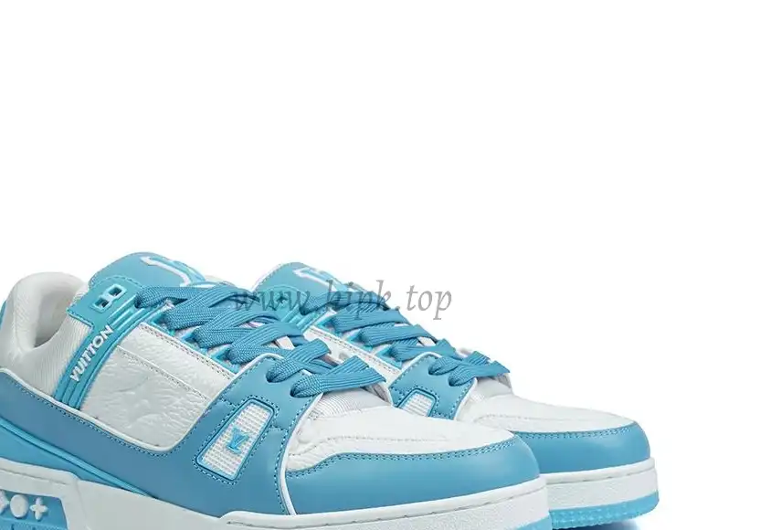 PK god Louis Vuitton LV Trainer Monogram Denim Light Blue retail materials ready to ship