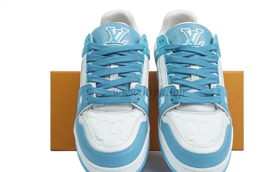 PK god Louis Vuitton LV Trainer Monogram Denim Light Blue retail materials ready to ship