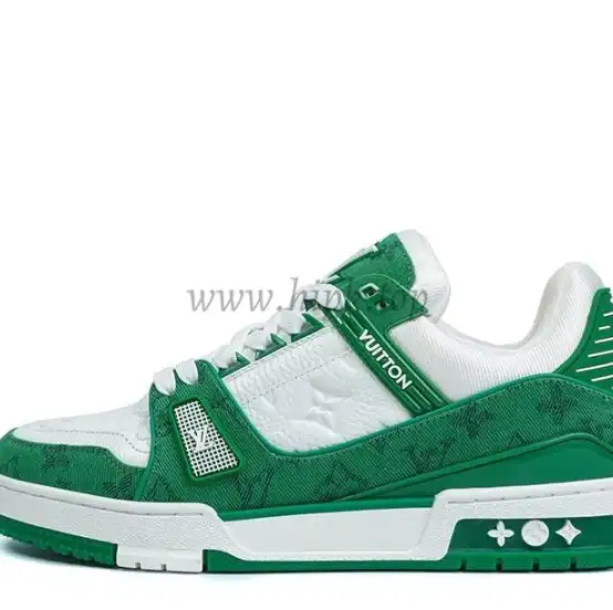 PK God Louis Vuitton Trainer Maxi Sneaker White Green RETAIL MATERIALS READY TO SHIP