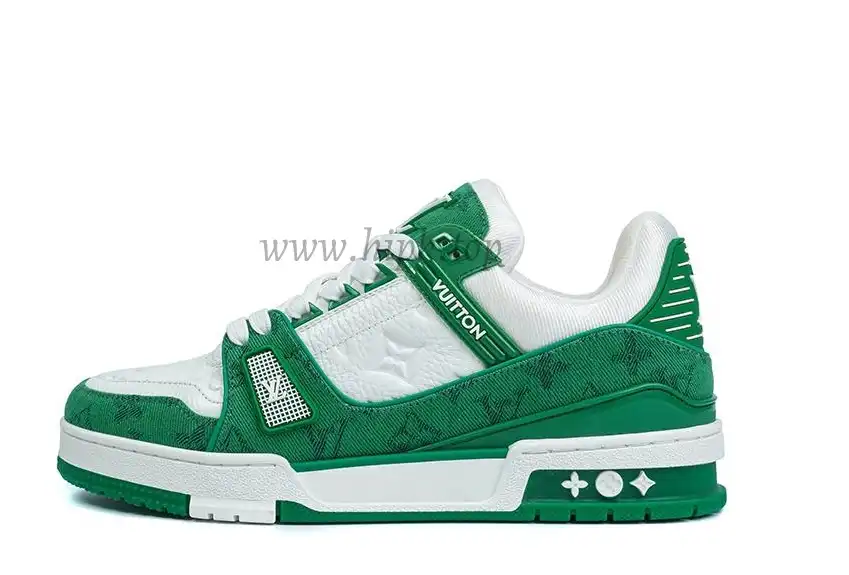 PK god Louis Vuitton LV Trainer Monogram Denim green retail materials ready to ship