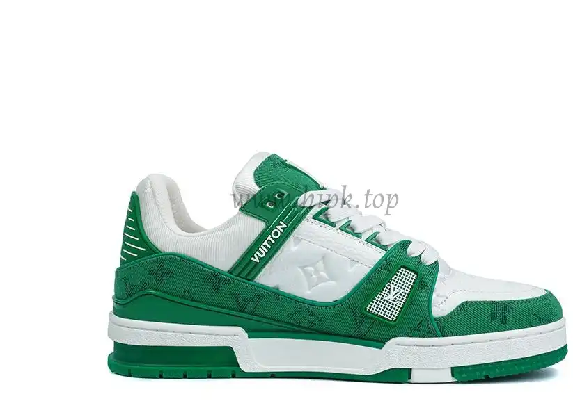 PK god Louis Vuitton LV Trainer Monogram Denim green retail materials ready to ship