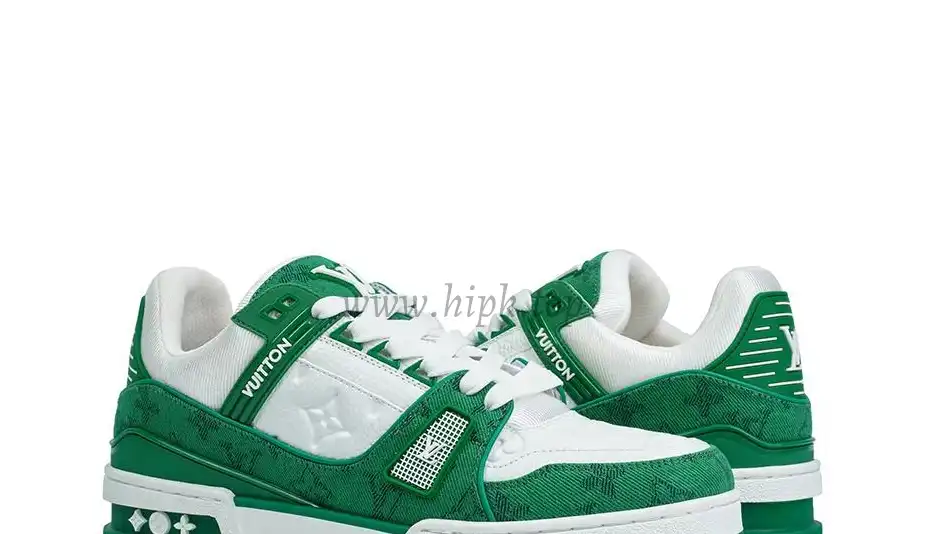 PK god Louis Vuitton LV Trainer Monogram Denim green retail materials ready to ship