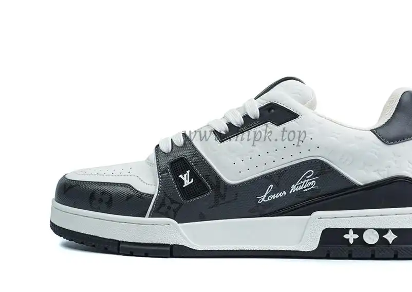 Pkgod Louis Vuitton Trainer White Black Monogram retail materials ready to ship