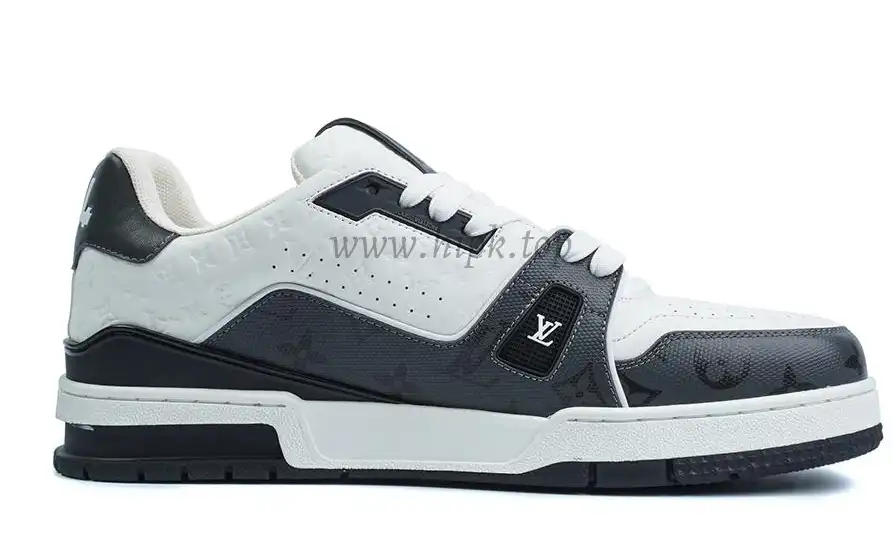 Pkgod Louis Vuitton Trainer White Black Monogram retail materials ready to ship