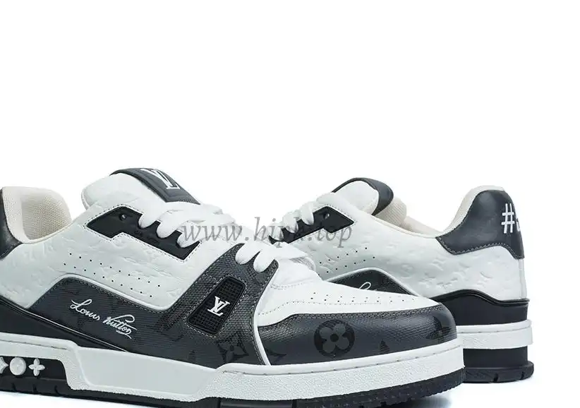 Pkgod Louis Vuitton Trainer White Black Monogram retail materials ready to ship