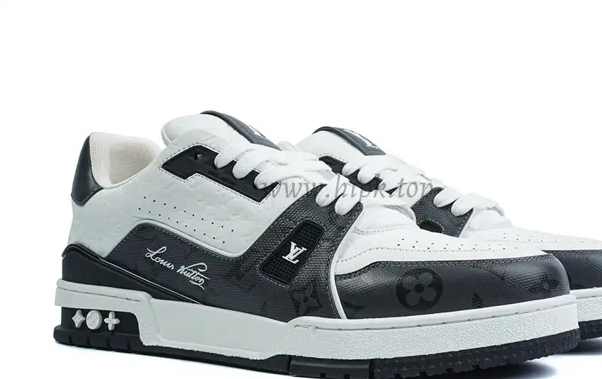 Pkgod Louis Vuitton Trainer White Black Monogram retail materials ready to ship