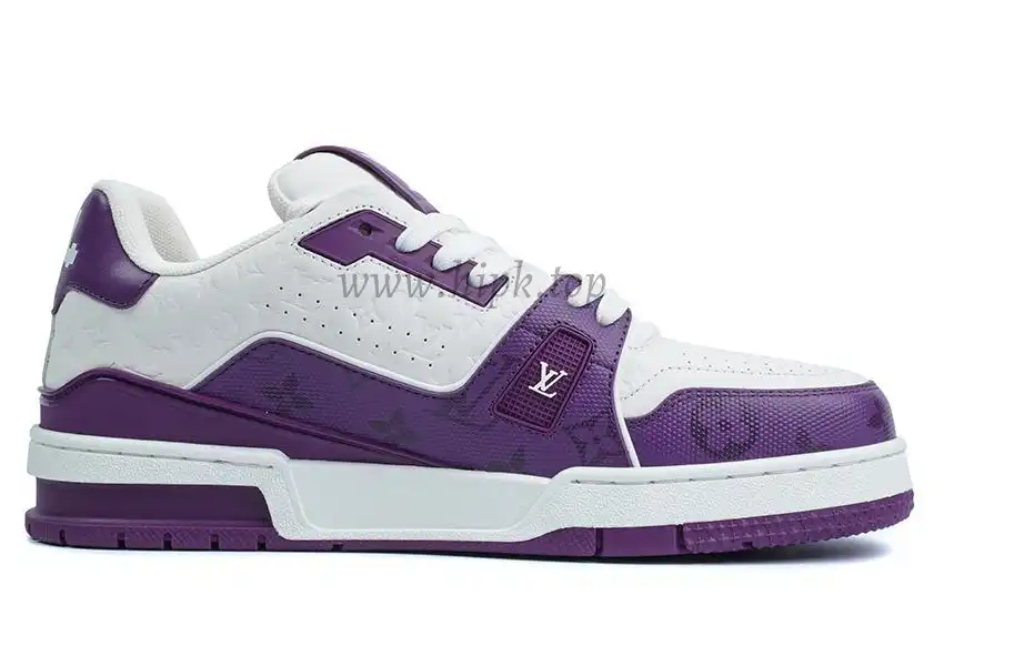 Pkgod Louis Vuitton Trainer White Purple Monogram retail materials ready to ship