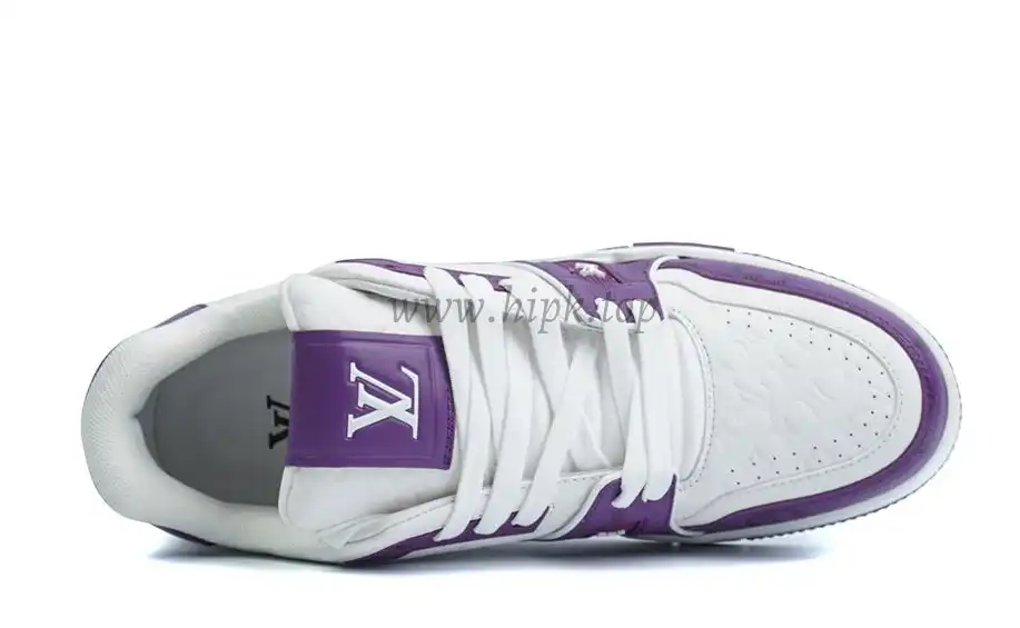 Pkgod Louis Vuitton Trainer White Purple Monogram retail materials ready to ship