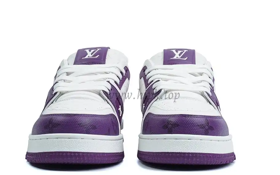 Pkgod Louis Vuitton Trainer White Purple Monogram retail materials ready to ship