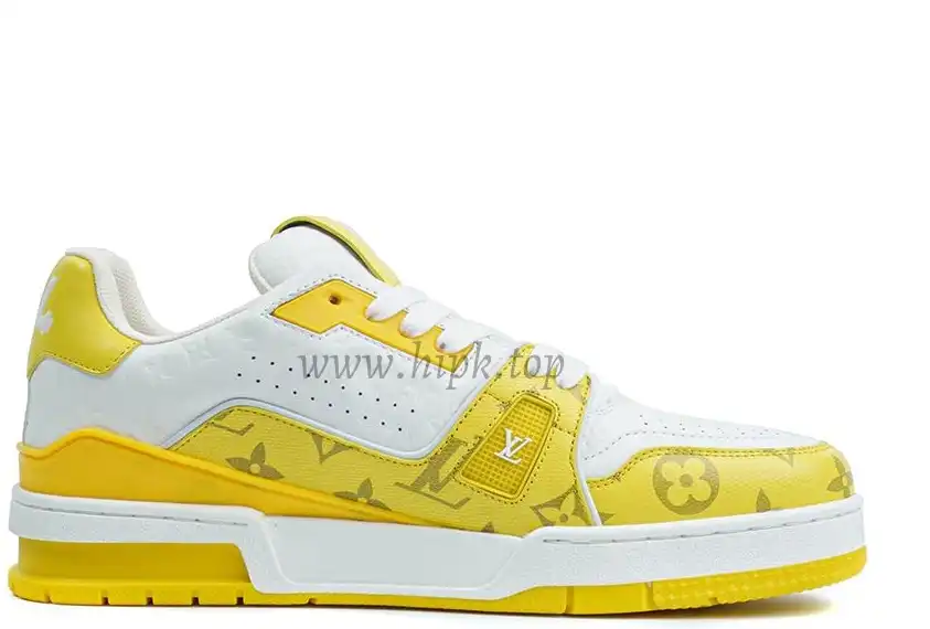 Pkgod Louis Vuitton TrainerWhite Yellow Monogram retail materials ready to ship