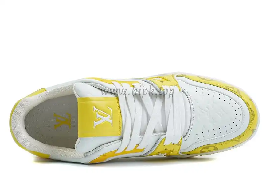 Pkgod Louis Vuitton TrainerWhite Yellow Monogram retail materials ready to ship