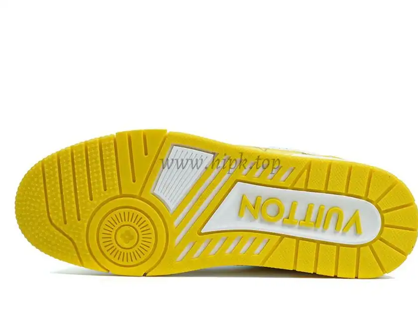 Pkgod Louis Vuitton TrainerWhite Yellow Monogram retail materials ready to ship