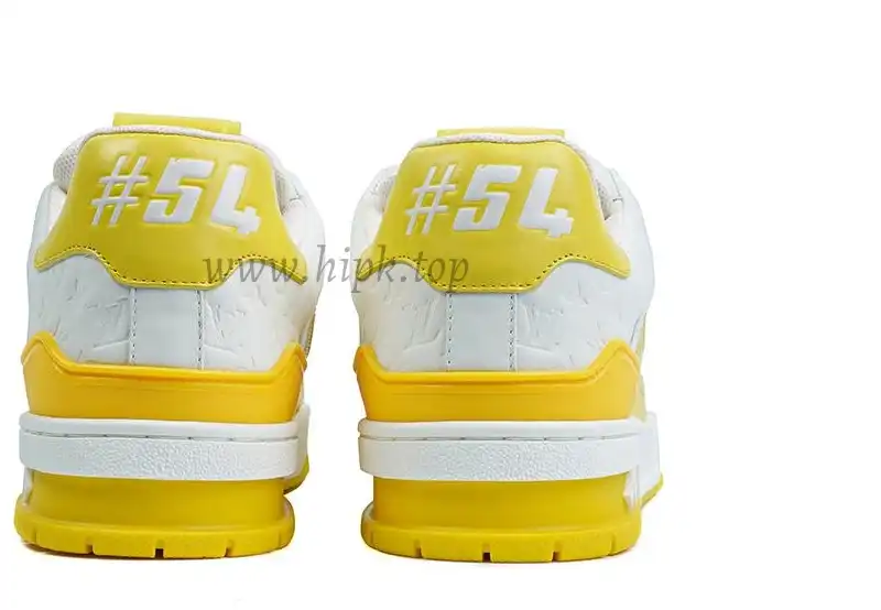 Pkgod Louis Vuitton TrainerWhite Yellow Monogram retail materials ready to ship