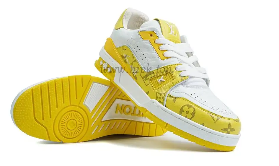 Pkgod Louis Vuitton TrainerWhite Yellow Monogram retail materials ready to ship