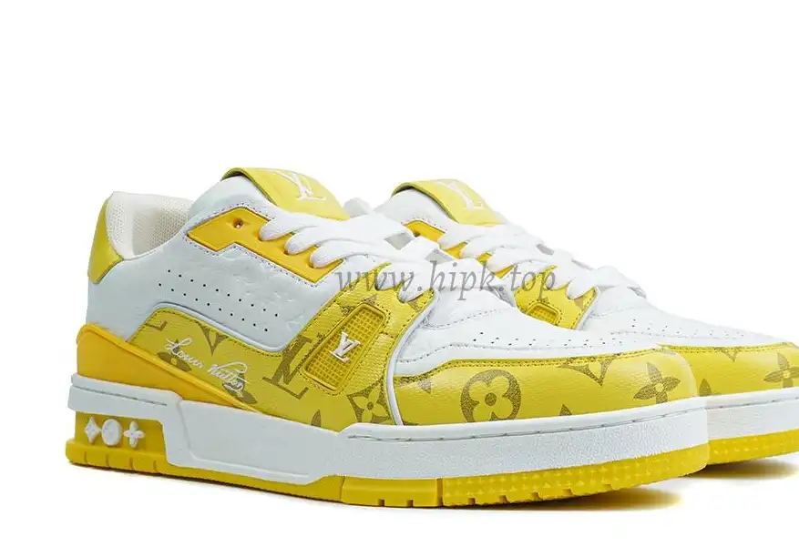 Pkgod Louis Vuitton TrainerWhite Yellow Monogram retail materials ready to ship