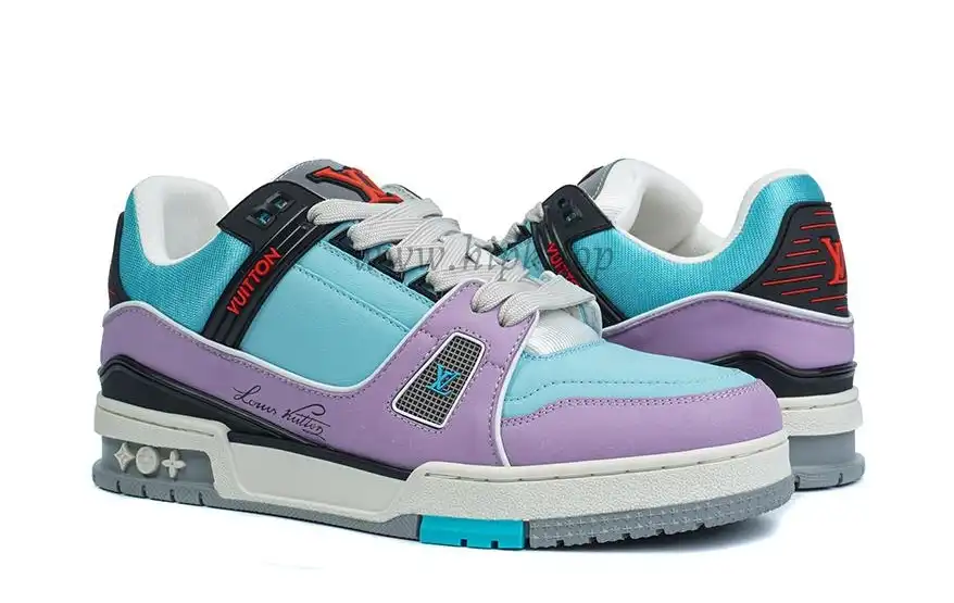 PK god Louis Vuitton LV Trainer multiple colorful purple retail materials ready to ship