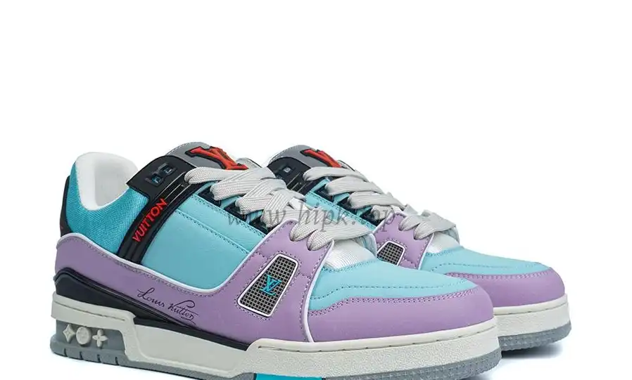 PK god Louis Vuitton LV Trainer multiple colorful purple retail materials ready to ship