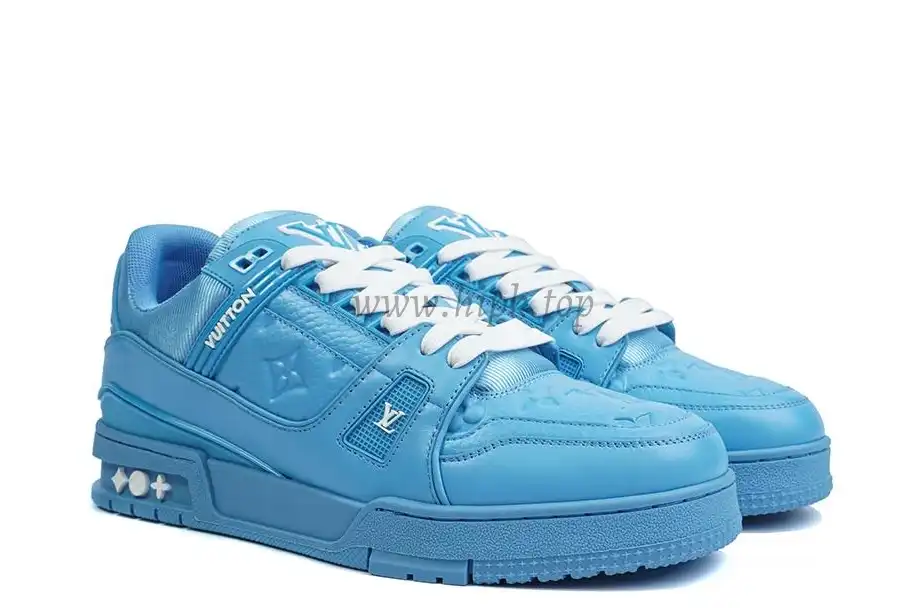 PK god Louis Vuitton LV Trainer ALL BLUE retail materials ready to ship