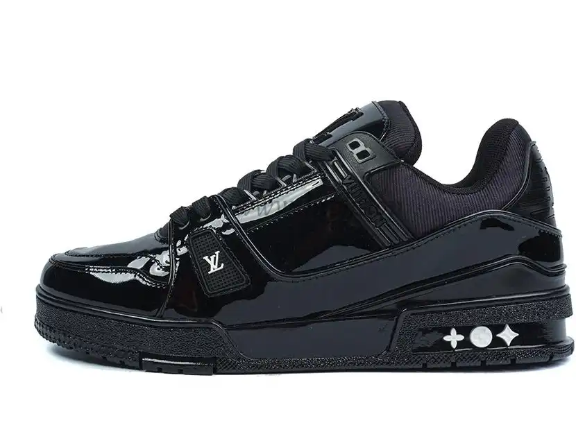 PK god Louis Vuitton Patent Leather Triple Black retail materials ready to ship