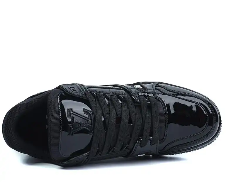 PK god Louis Vuitton Patent Leather Triple Black retail materials ready to ship