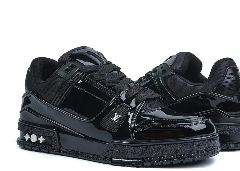 PK god Louis Vuitton Patent Leather Triple Black retail materials ready to ship