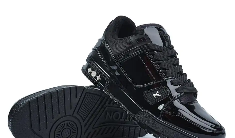 PK god Louis Vuitton Patent Leather Triple Black retail materials ready to ship