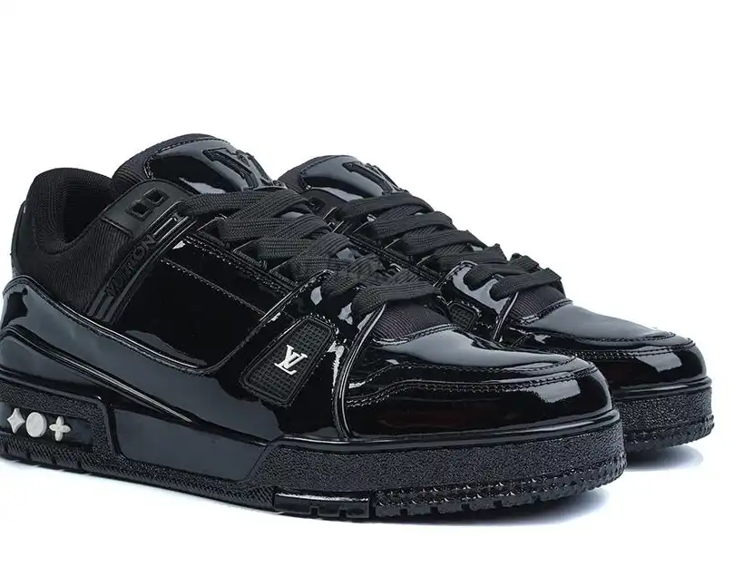 PK god Louis Vuitton Patent Leather Triple Black retail materials ready to ship