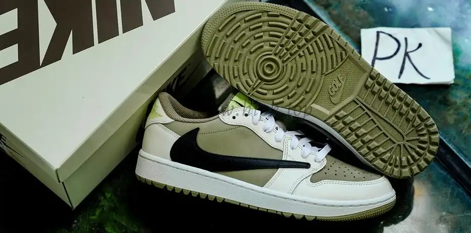 PK5.0 Jordan 1 Retro Low Golf Travis Scott Neutral Olive RETAIL MATERIALS READY TO SHIP