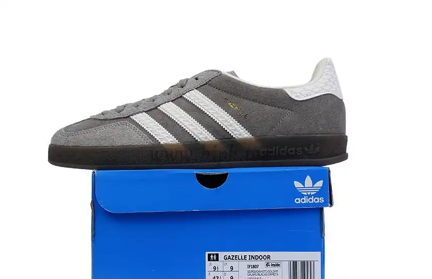 PK GOD Adidas Gazelle Indoor Grey White RETAIL MATERIALS READY TO SHIP