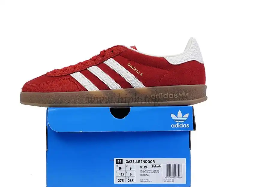 PK GOD Adidas Gazelle Indoor Red White RETAIL MATERIALS READY TO SHIP