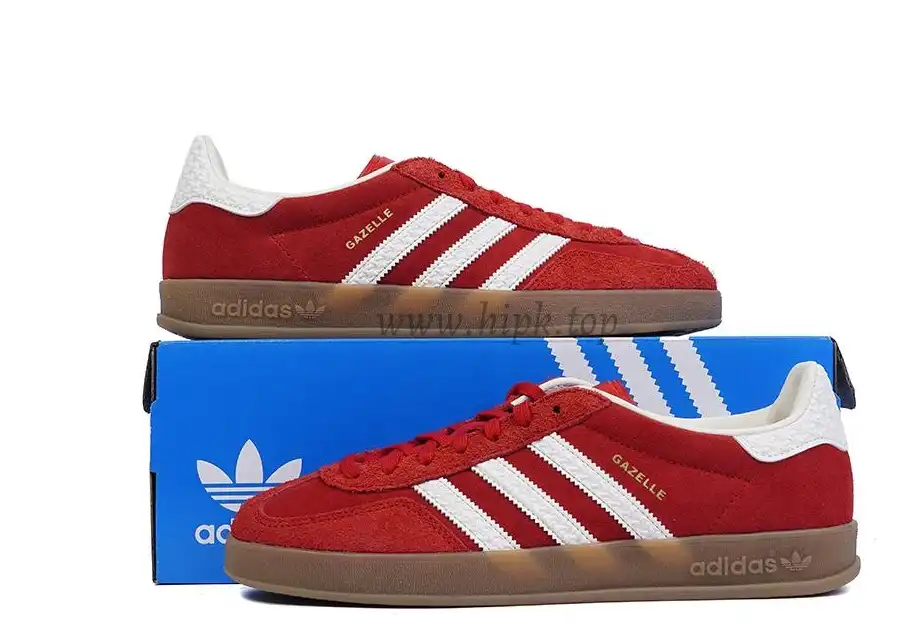 PK GOD Adidas Gazelle Indoor Red White RETAIL MATERIALS READY TO SHIP