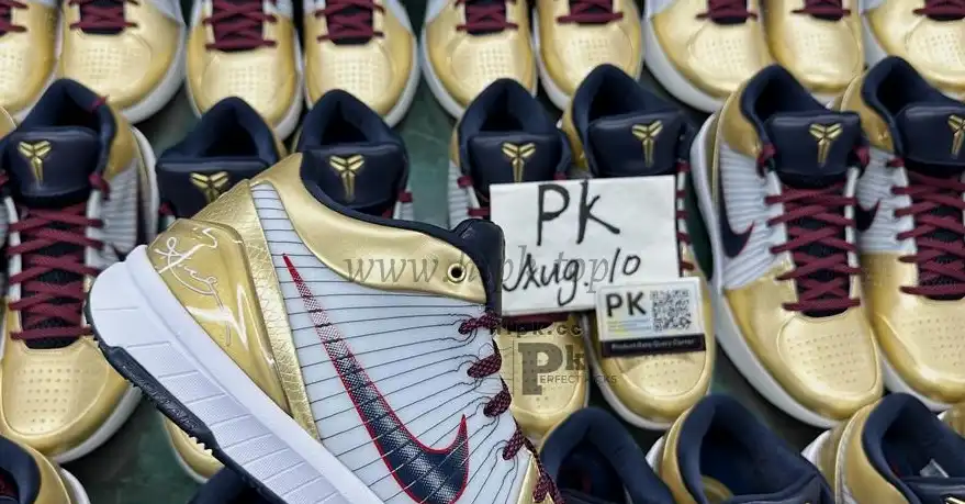 PK God Kobe 4 Protro Metallic Gold and Dark Obsidian RETAIL MATERIALS READY TO SHIP