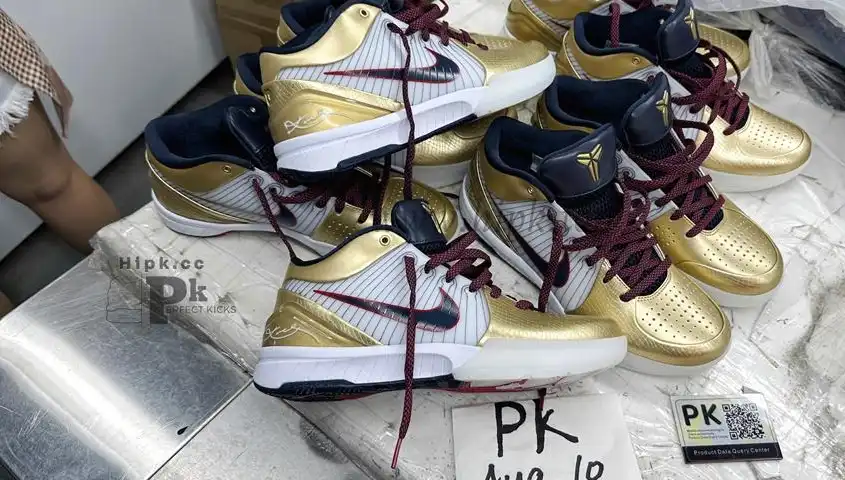 PK God Kobe 4 Protro Metallic Gold and Dark Obsidian RETAIL MATERIALS READY TO SHIP