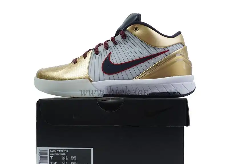 PK God Kobe 4 Protro Metallic Gold and Dark Obsidian RETAIL MATERIALS READY TO SHIP