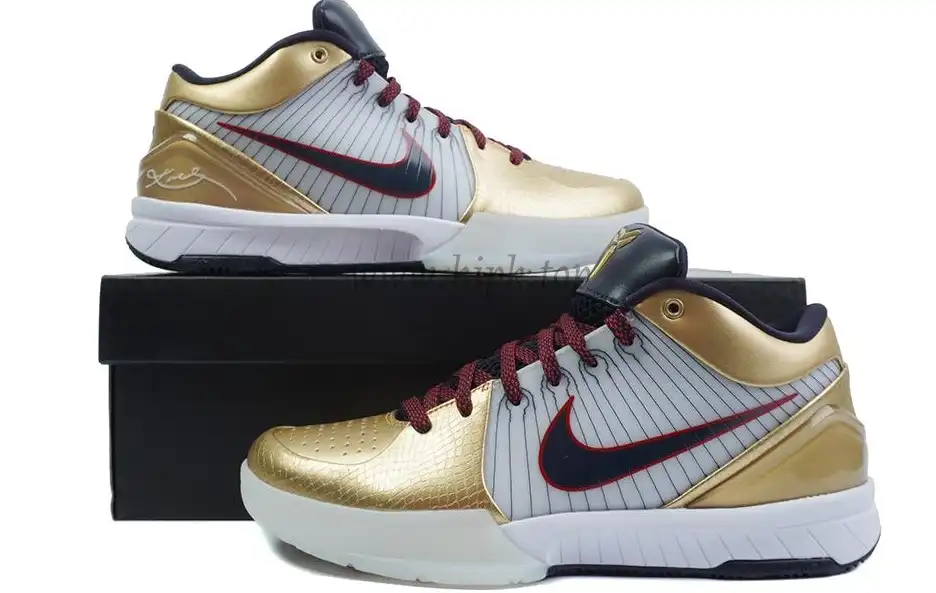 PK God Kobe 4 Protro Metallic Gold and Dark Obsidian RETAIL MATERIALS READY TO SHIP