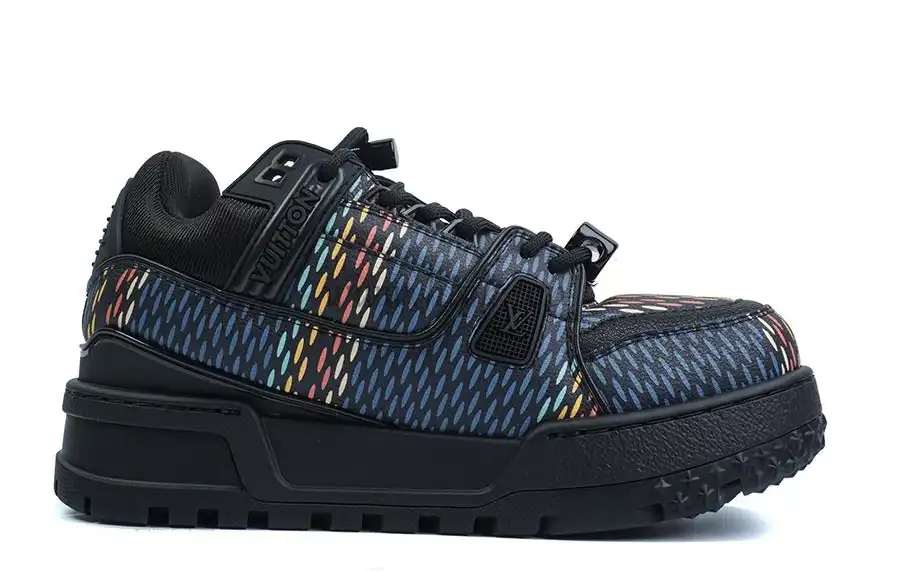 PK God Louis Vuitton Trainer Maxi Black Multi RETAIL MATERIALS READY TO SHIP