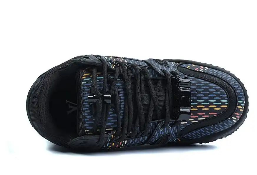 PK God Louis Vuitton Trainer Maxi Black Multi RETAIL MATERIALS READY TO SHIP