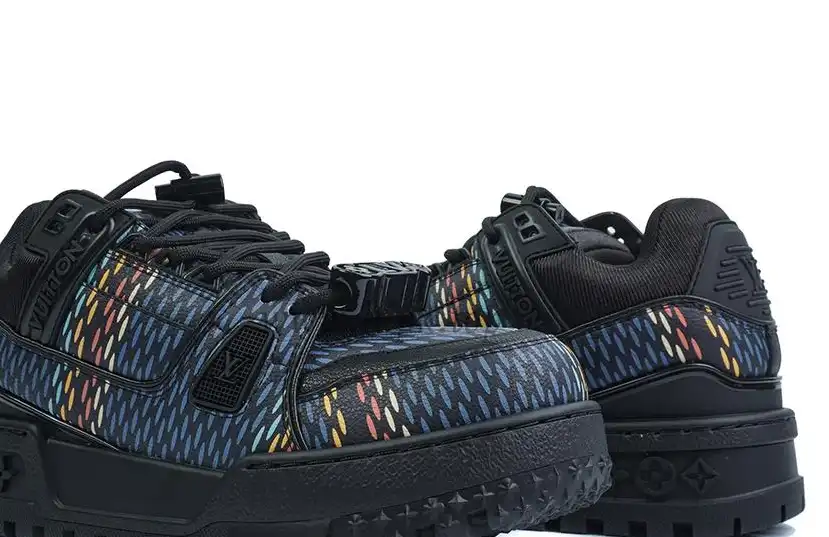 PK God Louis Vuitton Trainer Maxi Black Multi RETAIL MATERIALS READY TO SHIP