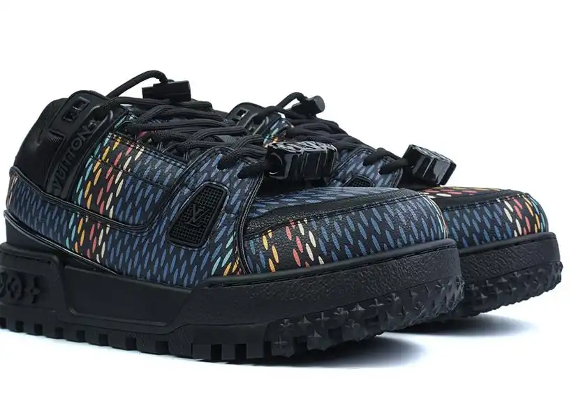 PK God Louis Vuitton Trainer Maxi Black Multi RETAIL MATERIALS READY TO SHIP