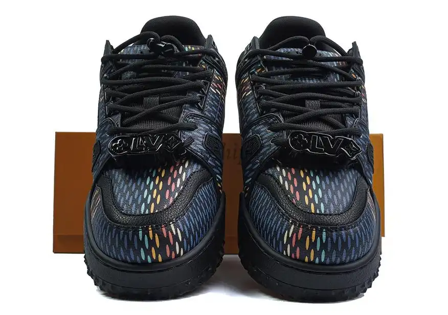 PK God Louis Vuitton Trainer Maxi Black Multi RETAIL MATERIALS READY TO SHIP