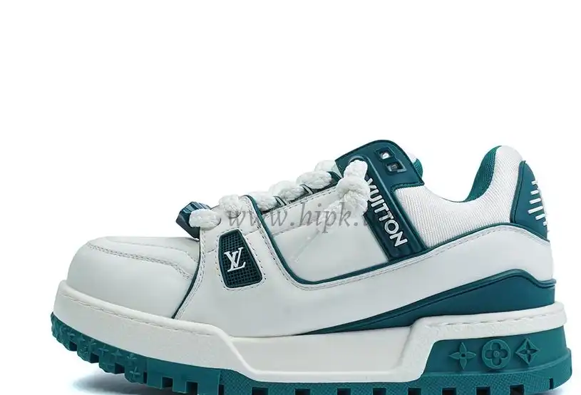 PK God Louis Vuitton Trainer Maxi Sneaker White Green RETAIL MATERIALS READY TO SHIP