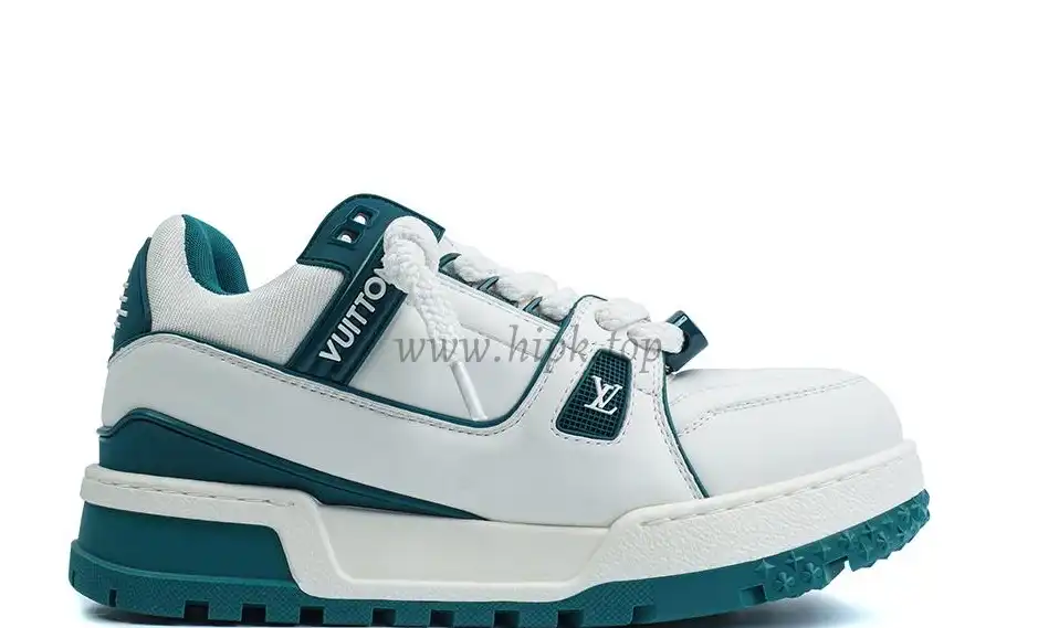 PK God Louis Vuitton Trainer Maxi Sneaker White Green RETAIL MATERIALS READY TO SHIP