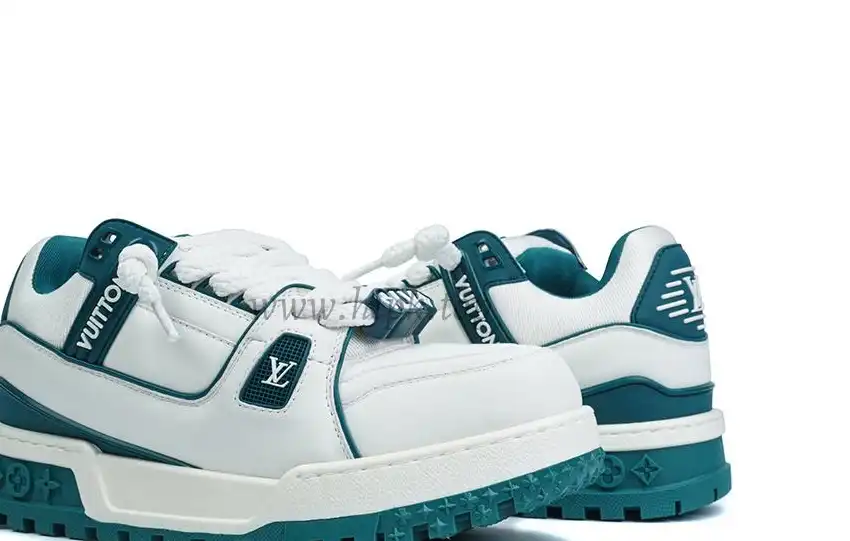 PK God Louis Vuitton Trainer Maxi Sneaker White Green RETAIL MATERIALS READY TO SHIP