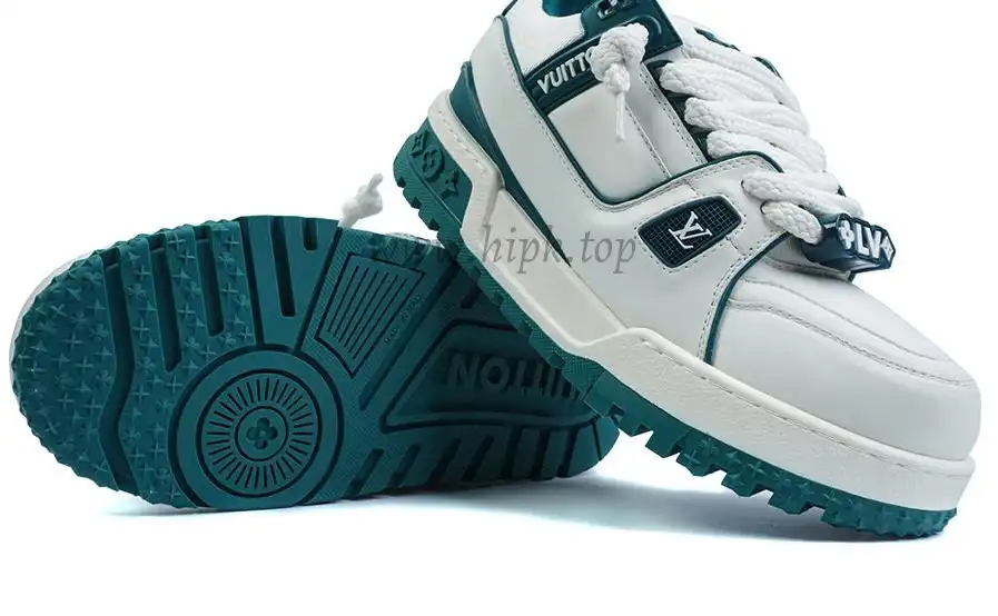 PK God Louis Vuitton Trainer Maxi Sneaker White Green RETAIL MATERIALS READY TO SHIP